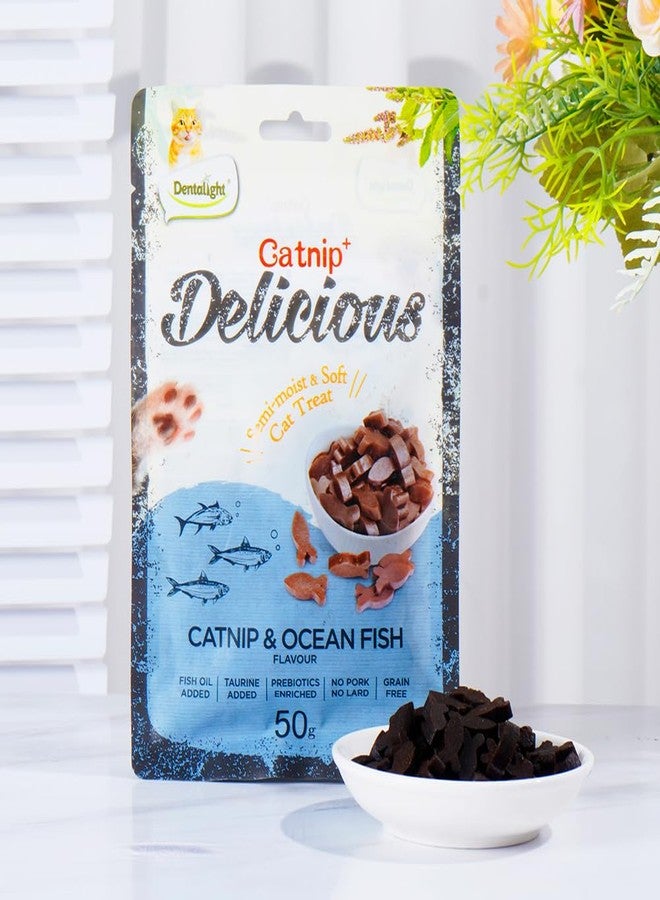 Dentalight - Catnip Delicious, Soft Cat Chew Treat, Real Shimp, Tuna and Chicken, Fish Oil and Taurine Added, 50g (50g, Fish) - Image 2